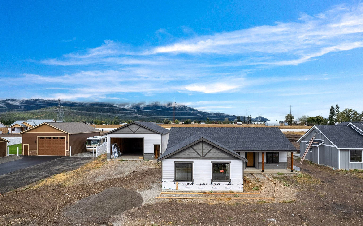 New home being built in the Thayer Farms neighborhood of Rathdrum Idaho